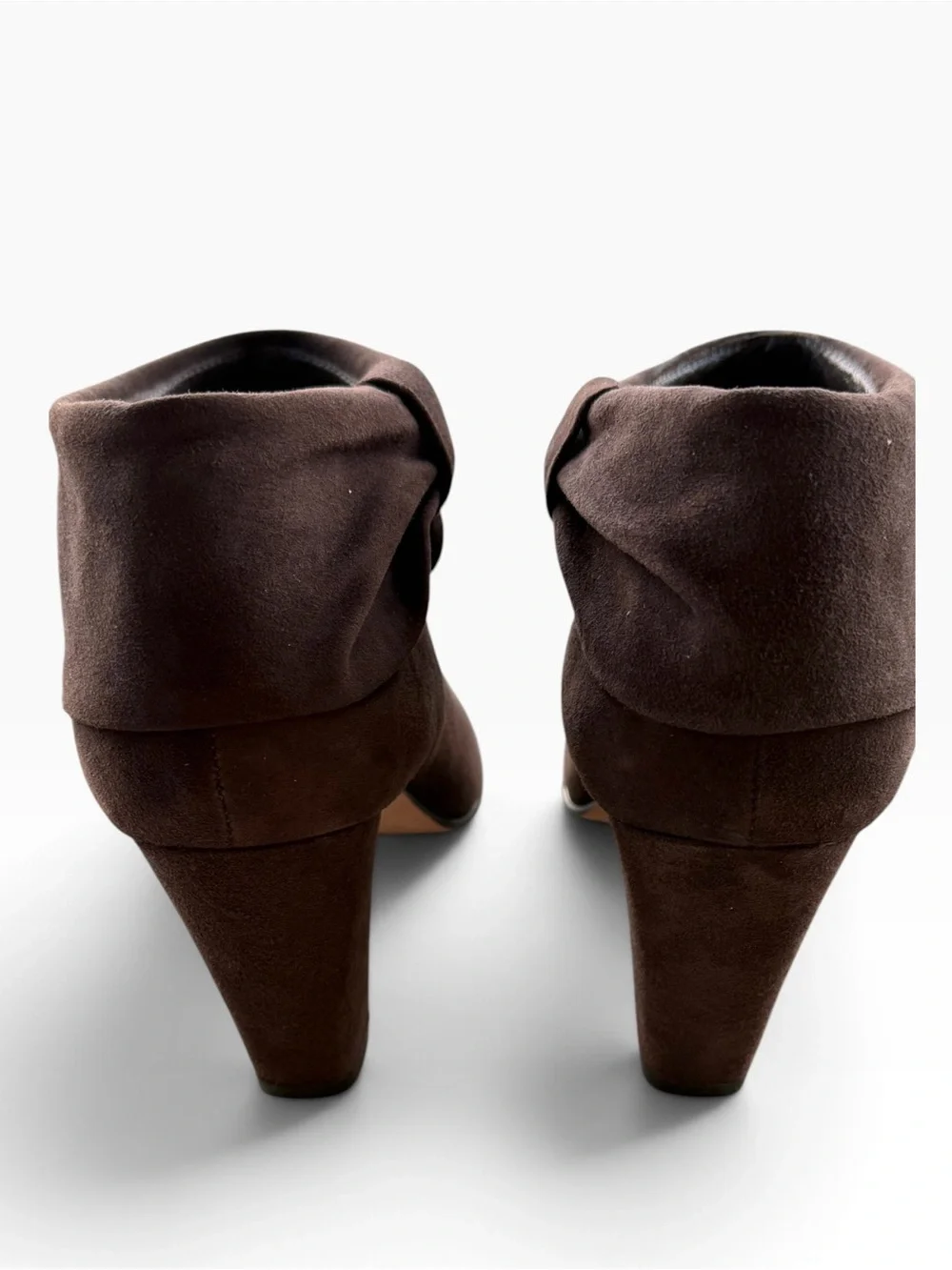 Kate Spade Dark Brown Suede Ankle Booties with Bow Detail Sz 6.5